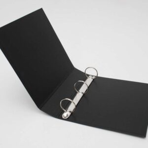 carpeta escolar 3 anillos x 40 mm fibracap fibra negra